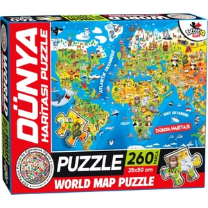 Dünya Haritası Puzzle 260 Parça
