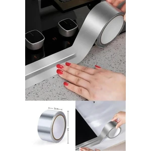 5 Metre x 3 cm Alüminyum Folyo Bant Lavabo Ocak Kenarı Su Sızdırmaz Yanmaz Boru Tamir Çatlak Bandı