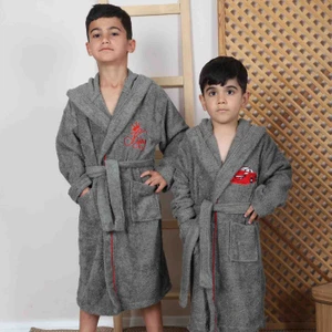 Pamuklu Kapüşonlu Gençve Çocuk Bornozu