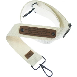 Krem Renk, Kişiye Özel Hediyelik Çanta Askısı, Metal Aksamlı 180 Cm Tote Çanta Askısı