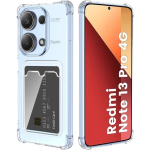 Case World Xiaomi Redmi Note 13 Pro 4g Kapak Kamera Korumalı Kartlıklı Darbe Emici Özellikli Şeffaf Silikon Kılıf