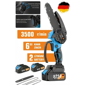Taşınabilir Darkblue 20 cm 6'' Bahçe Ev Ağaç Dalları Portatif 58VF 5AH Akülü Zinciri Budama Testere