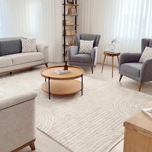 Cool Halı Miranda 7306 Krem Salon Halısı Yumuşak Dokulu Koridor Halısı Ince Halı Yolluk Dokuma Makine Halısı