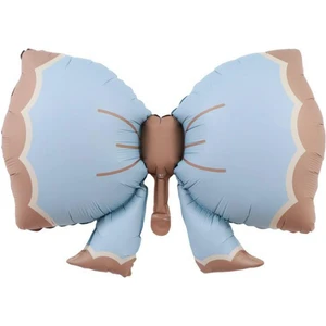 Patladı Gitti Retro Fiyonk Pastel Folyo Balon Büyük Boy Mavi 90 x 61  cm