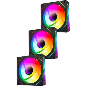 7C-120S 120*120*25MM Double Ring Aynalı Argb Siyah 3 Lü Set Kasa Fanı Set
