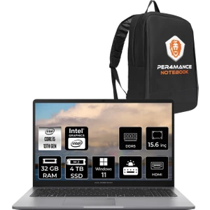Expertbook P1 Intel Core I5 13420H 32GB 4tb SSD 15.6" Fhd W11P Taşınabilir Bilgisayar & Per4 Çanta P1503CVAI5G0DP400