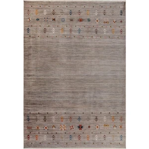 Gabardin Halı 7/24 Etnik Desen 80 x 150 Toz Barındırmaz Viskon Yolluk Halı 1127-GRİ