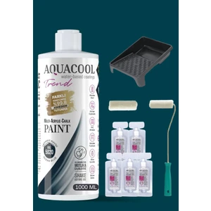 Aquacool Trend Su Bazlı Akrilik Hobi Boya 1000 ml Rulo Katalizör Boyacı Tavası Hibrit Dönüşüm Boyası Seti Ral 5020