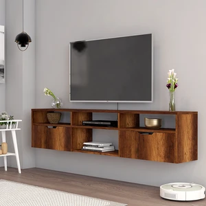 Smart Mobilya Tuna 2 Kapaklı Raflı 160  cm  Duvara Monte Tv Ünitesi - Barok