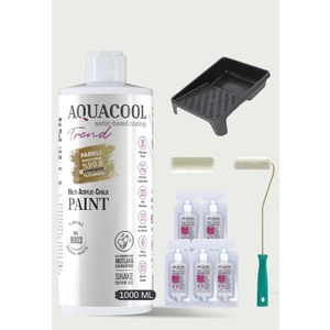 Aquacool Trend Su Bazlı Akrilik Hobi Boya 1000 ml Rulo Katalizör Boyacı Tavası Hibrit Dönüşüm Boyası Seti Ral 9003