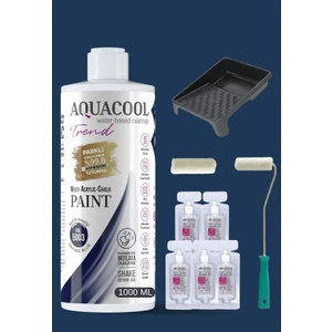 Aquacool Trend Su Bazlı Akrilik Hobi Boya 1000 ml Rulo Katalizör Boyacı Tavası Hibrit Dönüşüm Boyası Seti Ral 5003