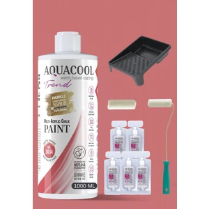 Aquacool Trend Su Bazlı Akrilik Hobi Boya 1000 ml Rulo Katalizör Boyacı Tavası Hibrit Dönüşüm Boyası Seti Ral 3014