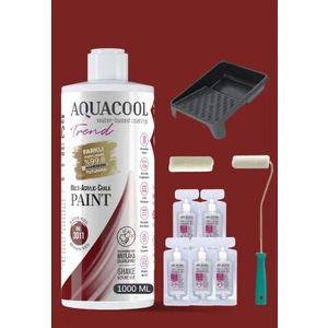 Aquacool Trend Su Bazlı Akrilik Hobi Boya 1000 ml Rulo Katalizör Boyacı Tavası Hibrit Dönüşüm Boyası Seti Ral 3011
