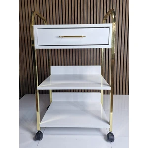 Ay Kozmetik Çekmeceli Tekerlekli Etajer