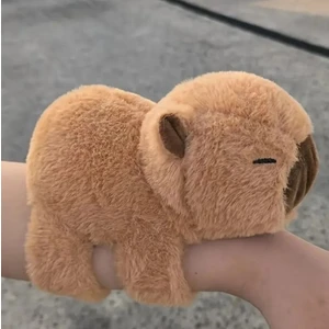 Sevimli Kapibara Peluş Bileklik Hediyelik Bilekik Capybara Kahverengi Peluş 16cm Oyuncak