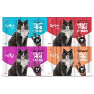 Plus Mini Mix Somonlu Kuzu Etli Biftekli Kisir Tavuk Kedi Ödülleri 20 x 2 Gr