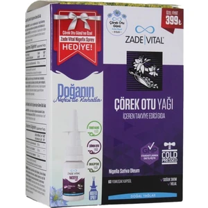 Zade Vital Çörek Otu Yağı 60 Kapsül + Nigefix Sprey 10 ml Hediye