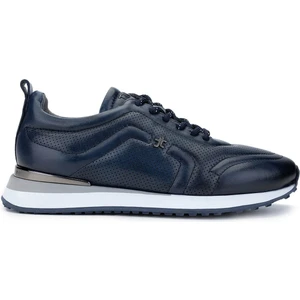 Tamer Tanca Erkek Hakiki Deri Lacivert Sneakers & Spor Ayakkabı 383 5960 Erk Ayk SK24-25 Lacı Slvr