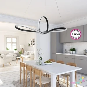 3 Renk Yanabilen Modern Ledli Avize