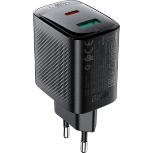 45W PD USB-C + USB-A 2 Port Hızlı Şarj Aleti Isı Düşüren GaN Destekli Akım Korumalı Güç Adaptörü iPhone & Android & iPad & MacBook Type-C - A106 (Acefast Türkiye Garantili)