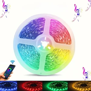 2m Rgb LED Şerit Işık Müzik ve Ses Senkronizasyonu Bluetooth Telefon Kontrolü Zamanlayıcı Enerji Tasarrufu