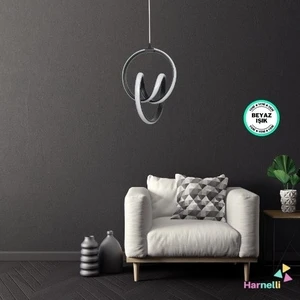 Hol Antre Oturma Odası Beyaz Işık Tekli Ledli Avize