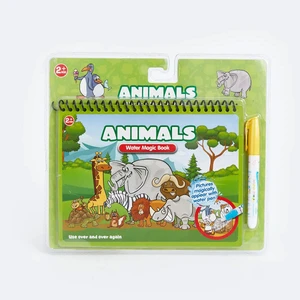 Sihirli Boyama Kitabı Water Magic Book Özel Sulu Kalem ile Hayvanlar Animals