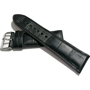 Fado&her Saate Uygun Yarım Kroko Hakiki Deri Saat Kordonu 20 mm (149)  Siyah