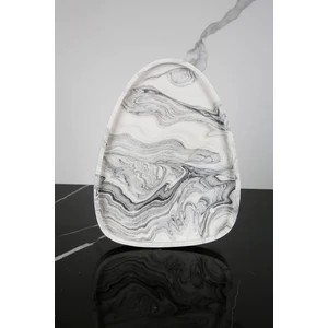 El Yapımı Çok Amaçlı Beton Sunum Servis Tepsisi 26  cm  Dekoratif Sunumluk Orgaziner Takılık