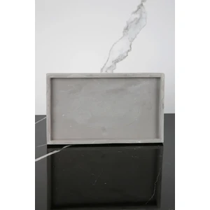 Mermer Desenli Beton Sunum Tabağı Dekoratif Sunumluk Sunum Tepsisi 15 x 25  cm