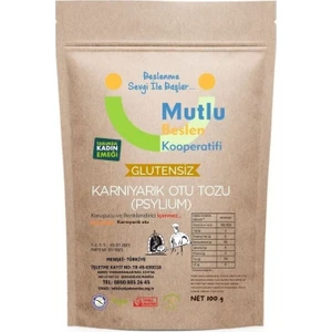 Mutlu Beslen Kooperatifi Karnıyarık Otu Tozu ( Psylıum) Glutensiz 100 g