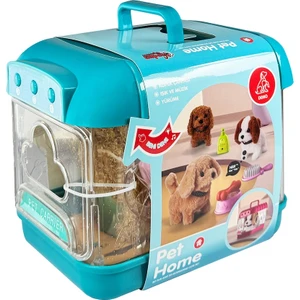 Hareketli Köpek ve Işıklı Sesli Şeffaf Kafes Seti