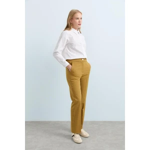 Arka Beli Lastikli Ütü Izli Pantolon  Asit