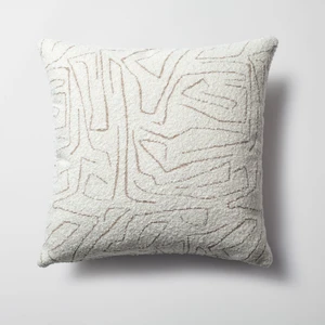 Fineroom Living Amorf - Soyut Desenli 50 x 50 Kırlent - Bej (Ic Yastık Dahil)