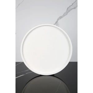 Mermer Desenli Sunum Tepsisi Yuvarlak Sunum Tabağı Sunumluk 28  cm