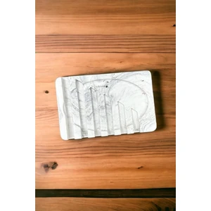 Mermer Desenli Banyo Mutfak Tuvalet Beton Katı Sabunluk Su Giderli 8X13 cm