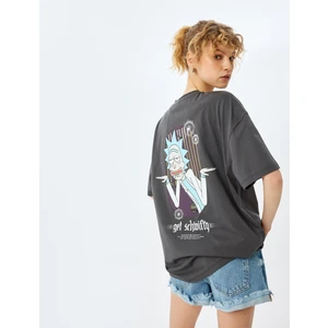 Rick And Morty Lisanslı Arkası Baskılı Oversize Tişört