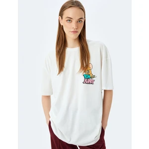 Tom ve Jerry Lisanslı Arkası Baskılı Oversize Tişört