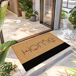 Kapı Önü Halı Paspas Renkli Kalp Home Desenli 40 x 60 cm