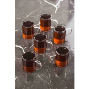 6 Adet Cam Brosilikat Çay Kahve Bardagı