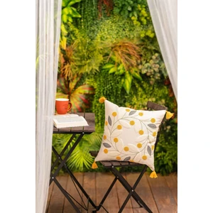 Felluci Textile Punch Nakışlı Kırlent Papatya Sarı 43x43 2Adet