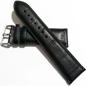 Kordon Seiko& Hertürlü  Saat Uyumlu Croco Baskılı Siyah Renk Deri  22 mm (156)