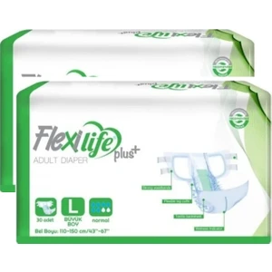 Flexi Life Flexilife Plus (2 li Paket) Yandan Bantlı Yetişkin Hasta Bezi Büyük Boy Large 30 Adet
