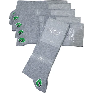 Emre Socks 6 Çift Emre Gri Erkek Bambu Çorap
