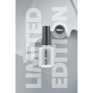 Alix Avien Limited Edition Açık Gri Mavi Oje-Yüksek Pigmentli Uzun Süreli Kalıcı Hızlı Kuruma-Nail Lacquer No:4