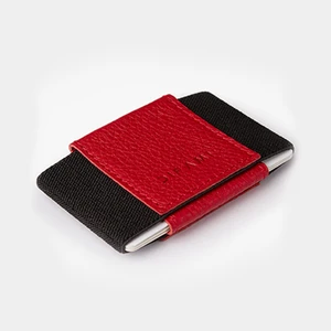 Minimal Deri Cüzdan Kartlık - Kırmızı