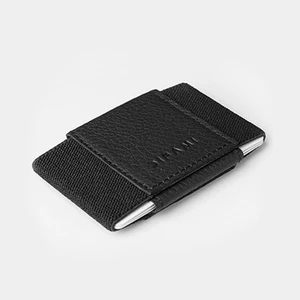 Minimal Deri Cüzdan Kartlık - Siyah