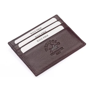 West Polo  Deri Bol Kartlıklı Kahverengi Unisex Kartlık WPT041