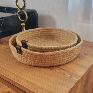 2li Jüt Hasır Sepet, Dekoratif Sepet, Mutfak Sepeti, Düzenleyici, Organizer, 2li Set