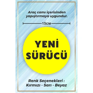 Sb Store Yeni Sürücü Sticker Etiket 15CM - Sarı Renk - (araç camı içerisinde yapıştırılır)
